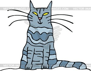 Blue cat - vector clipart