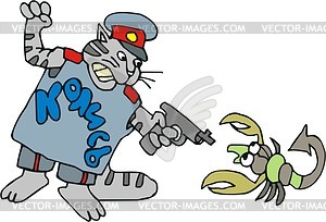 Cat policeman - vector clipart