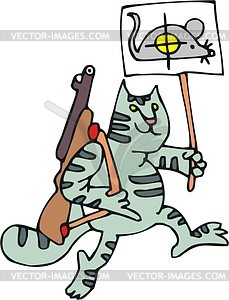 Cat hunter - vector clipart