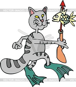 Cat poacher - vector clipart