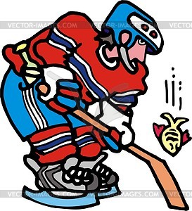 Ice hockey cartoon - vector image