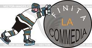 Ice hockey cartoon - vector clipart