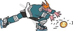 Ice hockey cartoon - vinyl EPS vector clipart