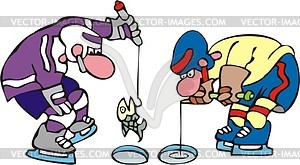 Ice hockey cartoon - vector clipart