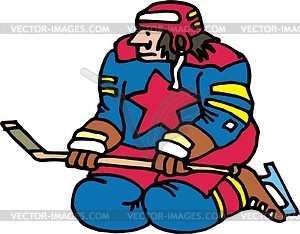 Ice hockey cartoon - vector clip art