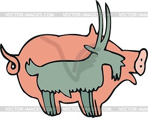 Pig cartoon - vector clipart