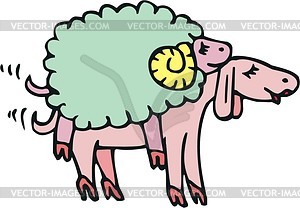 Sheep cartoon - vector EPS clipart