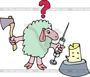 Sheep cartoon - vector clipart