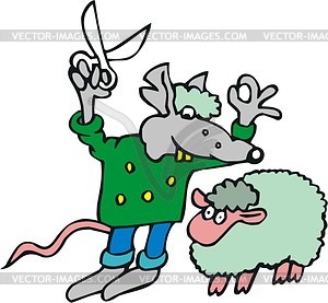 Rat and ram - vector clipart