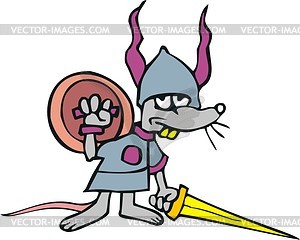 Rat viking - vector clipart