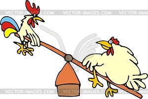 Rooster cartoon - vector image