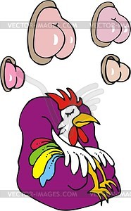 Rooster cartoon - vector clip art