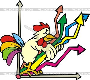 Rooster cartoon - vector image