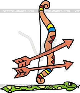 Snake and bow - vector clipart