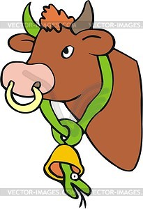 Snake and bull - vector clipart