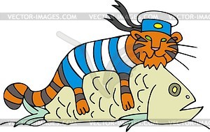 Tiger cartoon - vector clipart