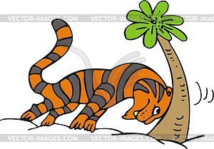 Tiger cartoon - vector image