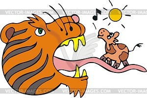 Tiger cartoon - vector clipart