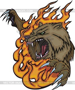 Bear flame - vector clipart / vector image