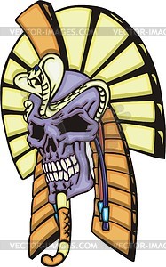 Egyptian pharaoh skull tattoo - vector clipart