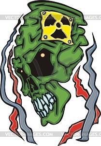 Radioactive skull tattoo - vector clipart