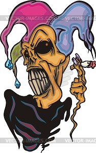 Joker skull tattoo - vector clipart