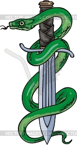 Snake and sword - vector clipart / vector image