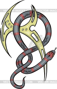 Snake tattoo - vector clip art