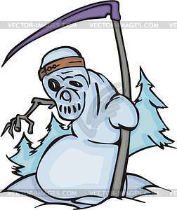Snowman death - vector clipart