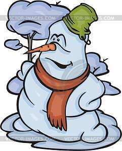 Snowman with scarf - vector clipart