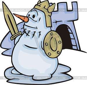 Snowman knight - vector clipart