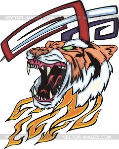 Tiger head flame - vector clipart