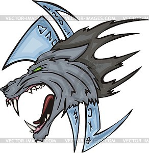 Wolf tattoo - vector clipart