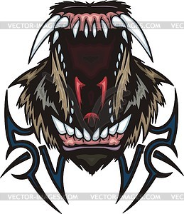 Wolf jaws tattoo - vector clipart