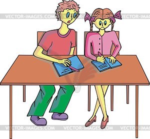 Scholars in the classroom - vector clipart