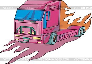 Truck flame - vector clipart / vector image