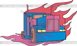 Truck flame - vector image