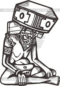 Aztec god Huehueteotl - vector clipart