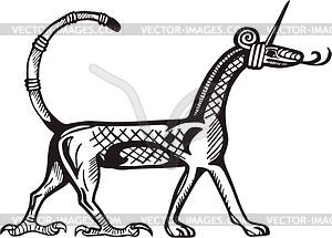 Babylonian dragon-unicorn - vector clipart