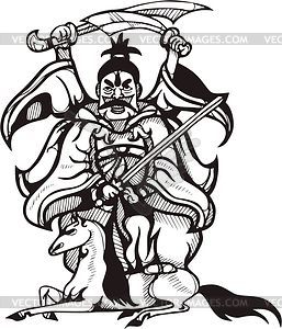 Chinese horse deity - vector clipart