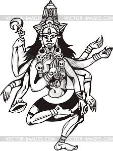 Hindu godess Kali - vector clipart