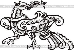 Persian mythic bird - vector clipart