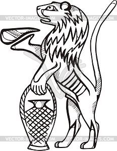 Persian mythical lion - vector clipart