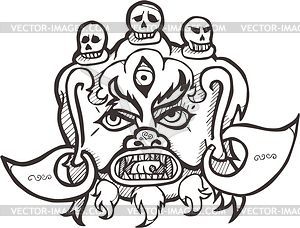 Tibetan dharmapala deity - vector clipart