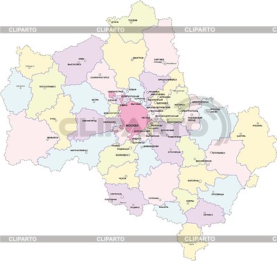 Карта Московской области | Векторный клипарт |ID 2002826