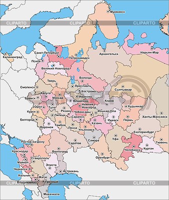 Карта субъектов европейской части россии