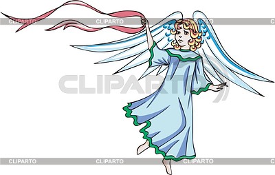 Девочка ангелочек | Векторный клипарт |ID 2025368