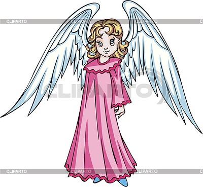 Девочка-ангелочек | Векторный клипарт |ID 2025370