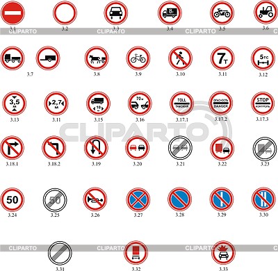Запрещающие знаки дорожного движения | Векторный клипарт |ID 2009967