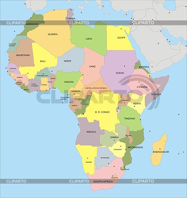 Карта Африки | Векторный клипарт |ID 2025783
